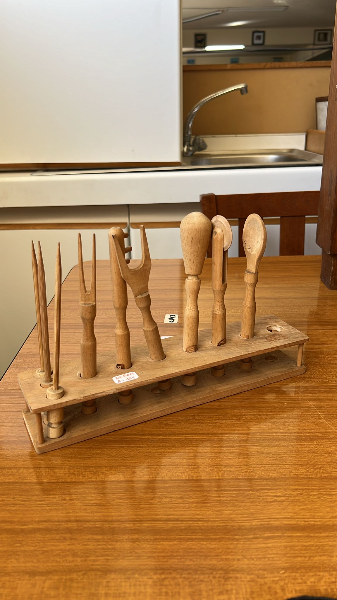 Set decorativ de ustensile din lemn sh de calitate italiană R-151