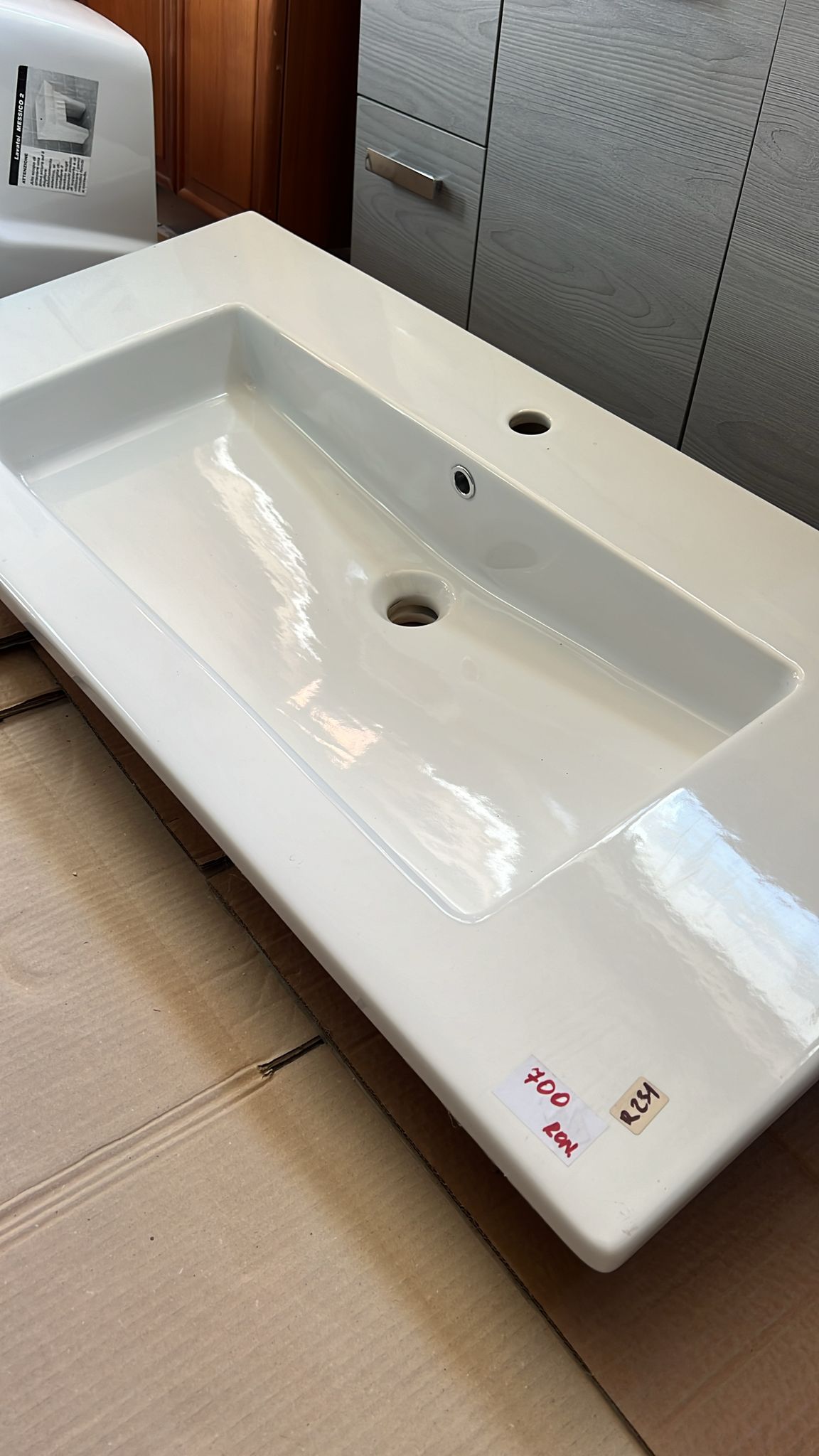 Chiuvetă Nouă albă ceramică de calitate italiană R-231, 106x51,5 cm - imagine 2