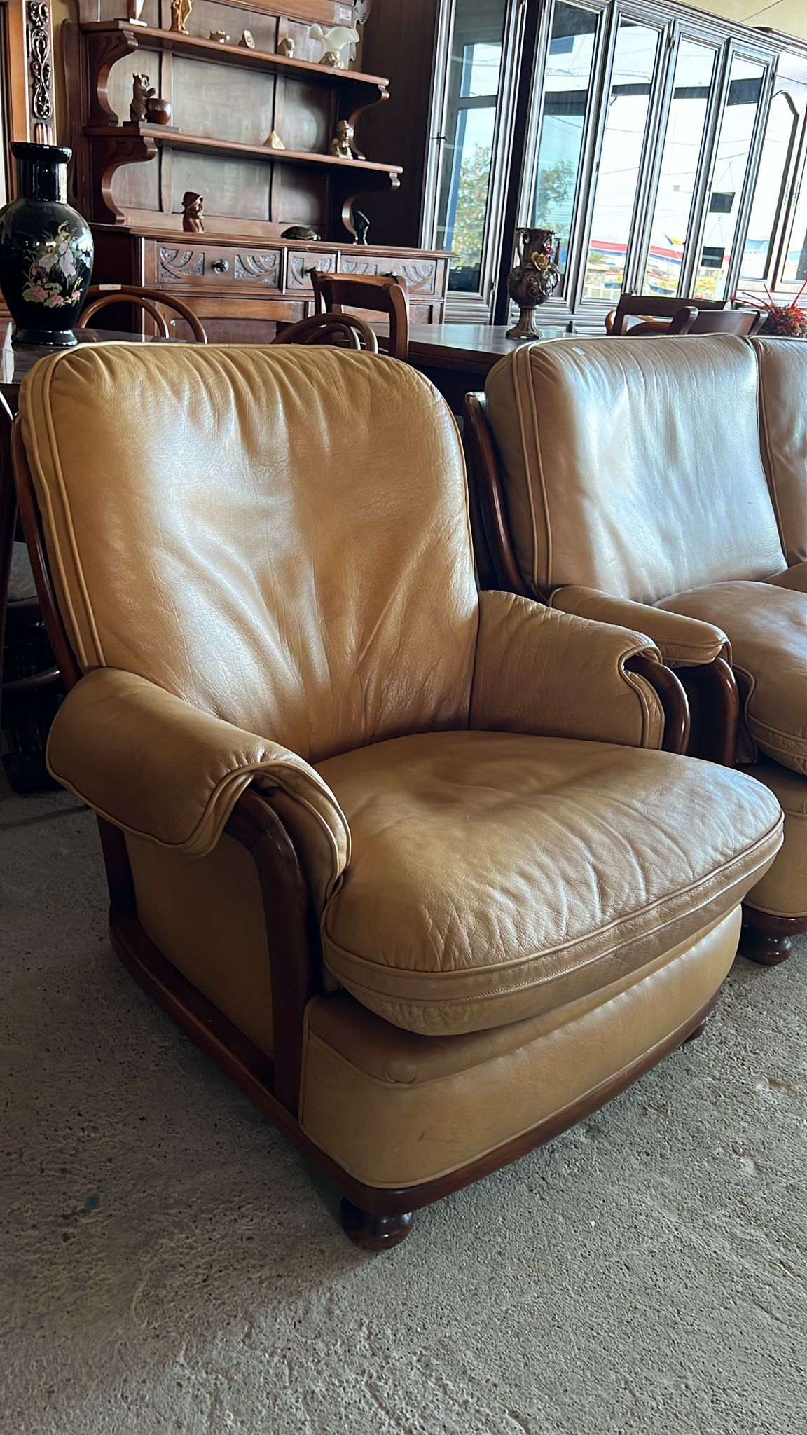 Set canapea extensibilă și 2 fotolii sh din piele de calitate italiană R-712 - imagine 5