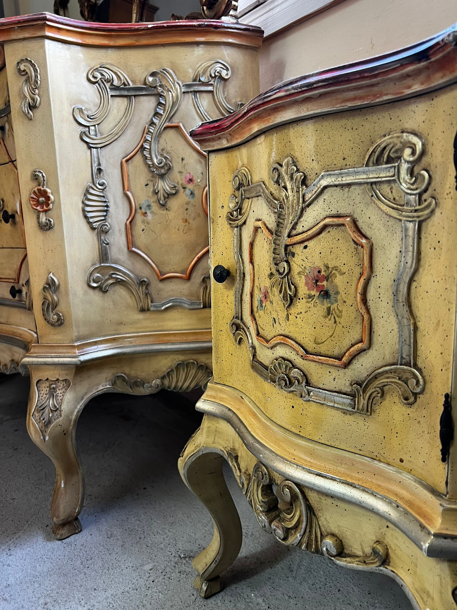Dormitor Barocco Veneziano pictat manual sh de calitate italiana R-797 - imagine 3