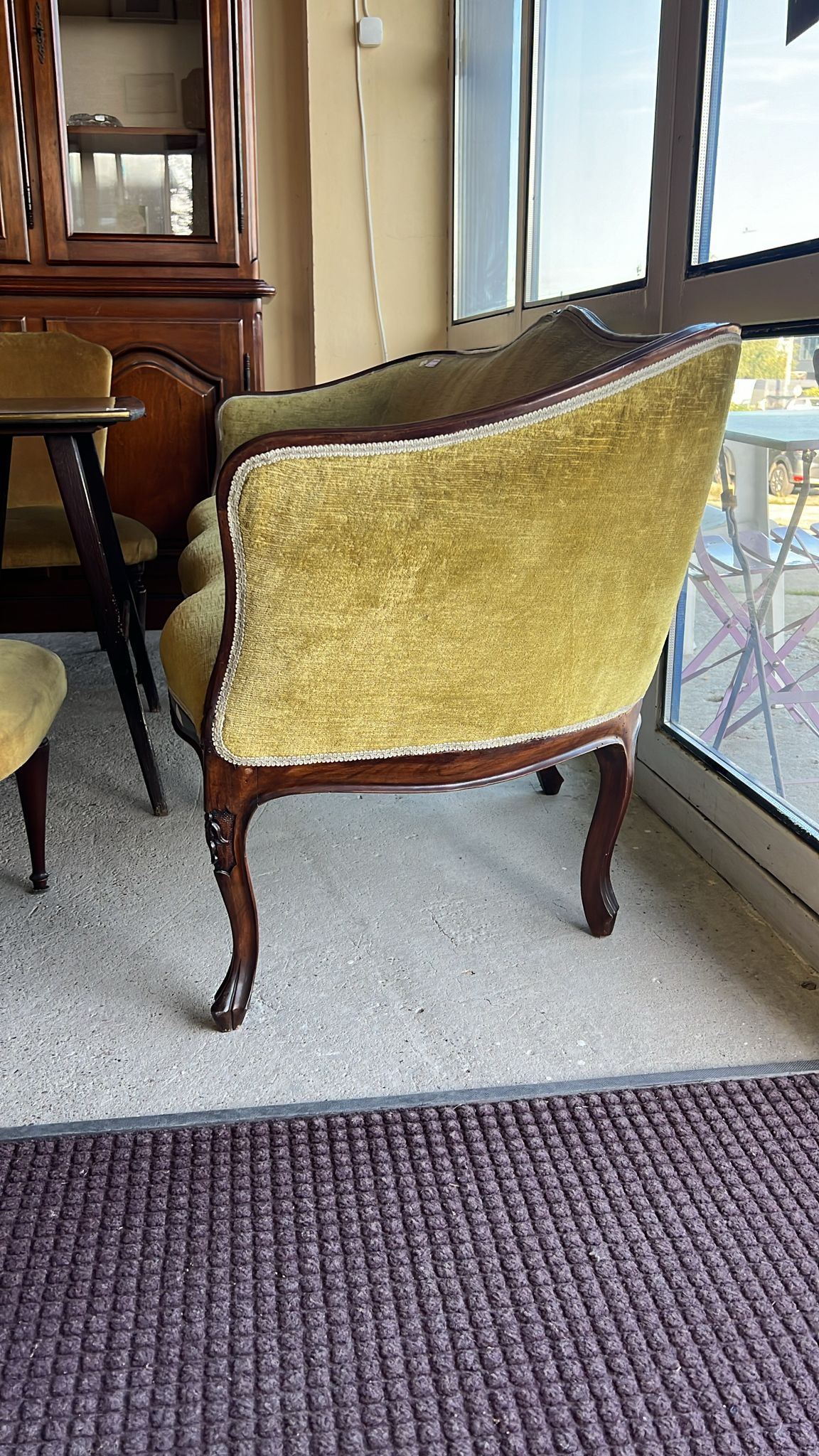 Canapea vintage din lemn sh de calitate italiana R-14 - imagine 3