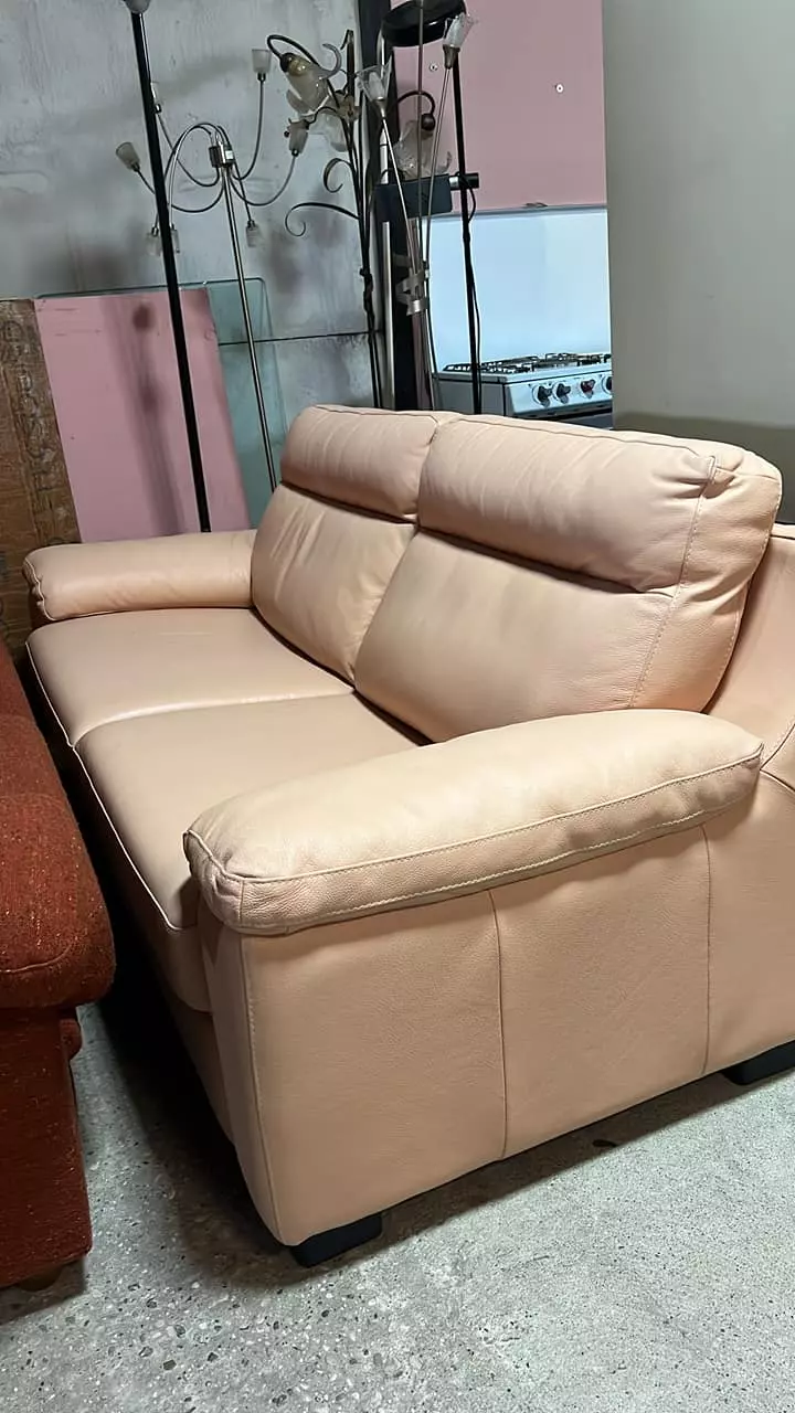 Canapea SH din piele roz made in italy cu 3 locuri R-944 - imagine 5