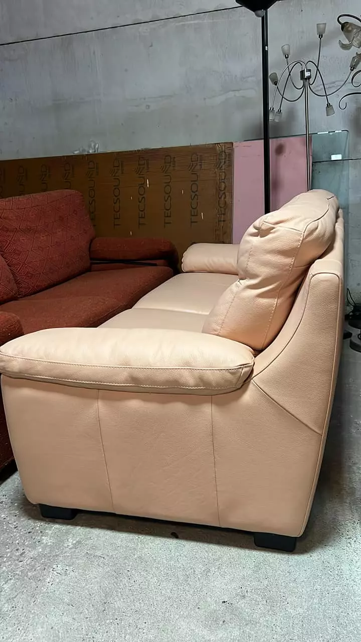 Canapea SH din piele roz made in italy cu 3 locuri R-944 - imagine 4