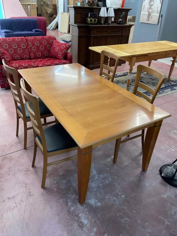 Masă extensibilă din lemn masiv calitate superioara cu 4 scaune made in italy R-901 - imagine 9