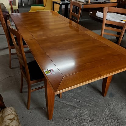 Masă extensibilă din lemn masiv calitate superioara cu 4 scaune made in italy R-901 - imagine 7