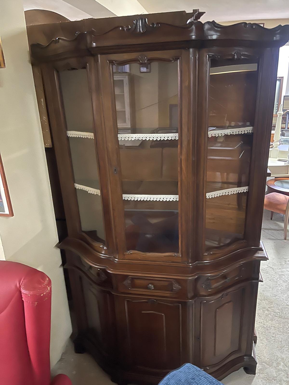 Bufet cu vitrină din lemn de cireș made in italy R-937