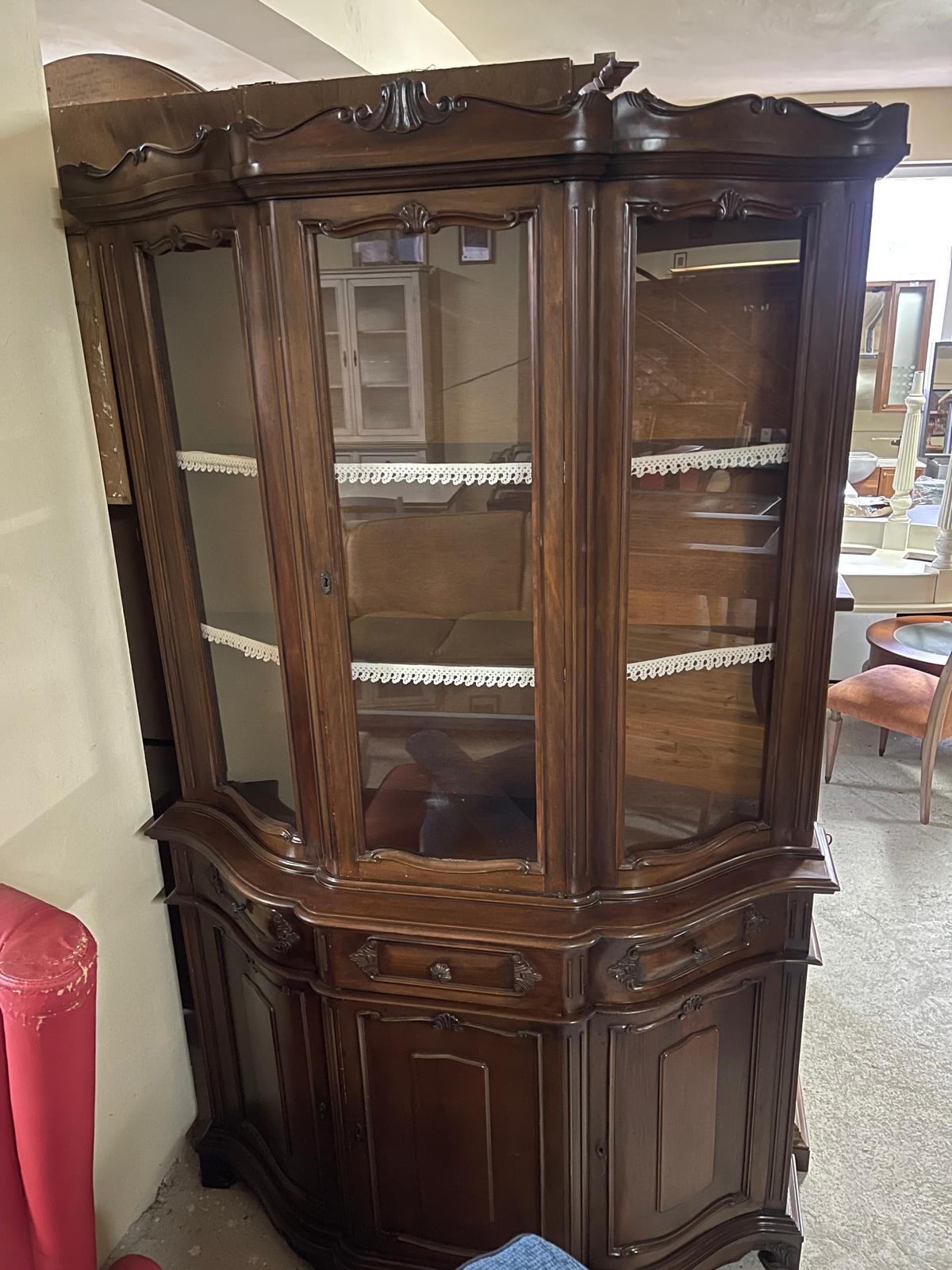 Bufet cu vitrină din lemn de cireș made in italy R-937 - imagine 4