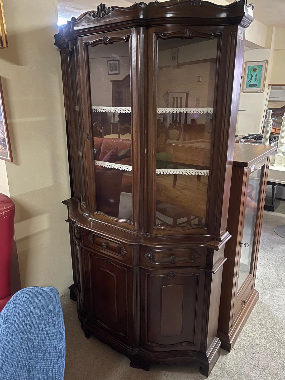 Bufet cu vitrină din lemn de cireș made in italy R-937 - imagine 3