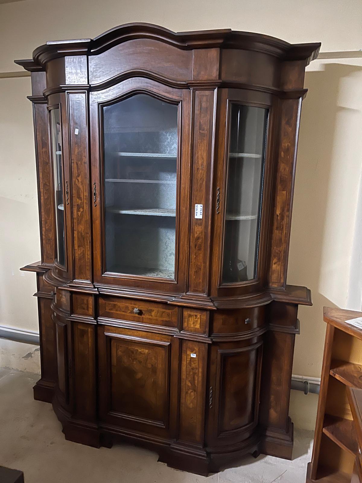 Bufet cu Vitrina in lemn de cires made in italy R-1036