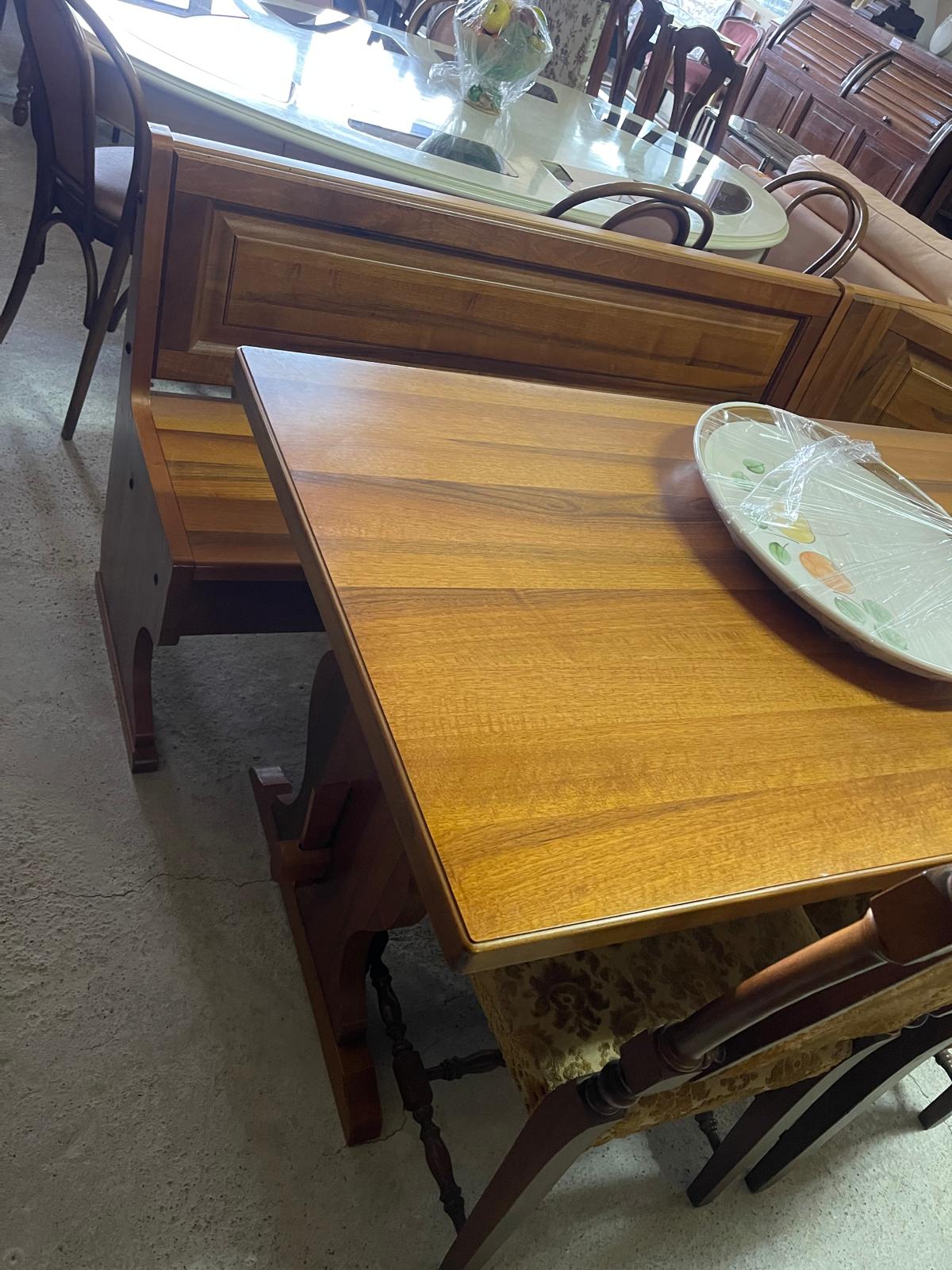 Set bancă + masă din lemn de nuc made in italy R-966 - imagine 2