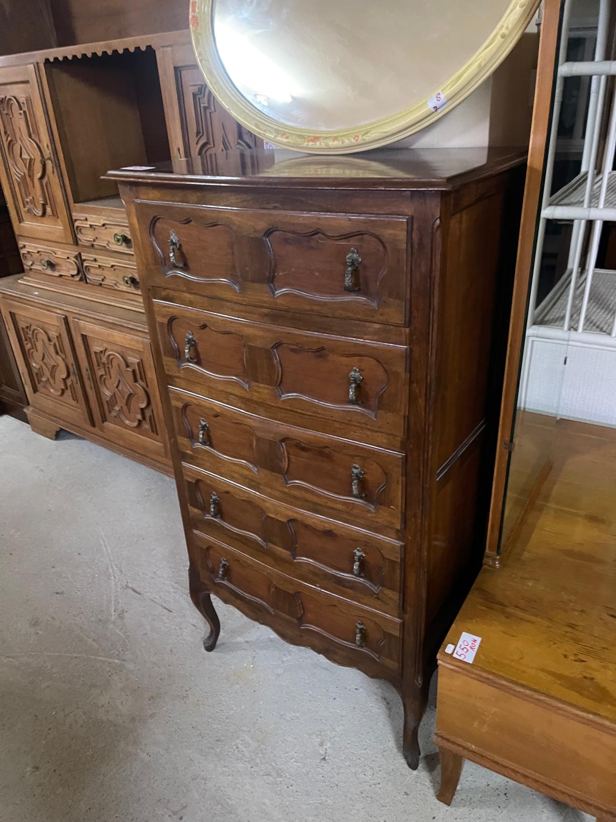 Comoda cu 5 sertare in lemn masiv made in italy R-759