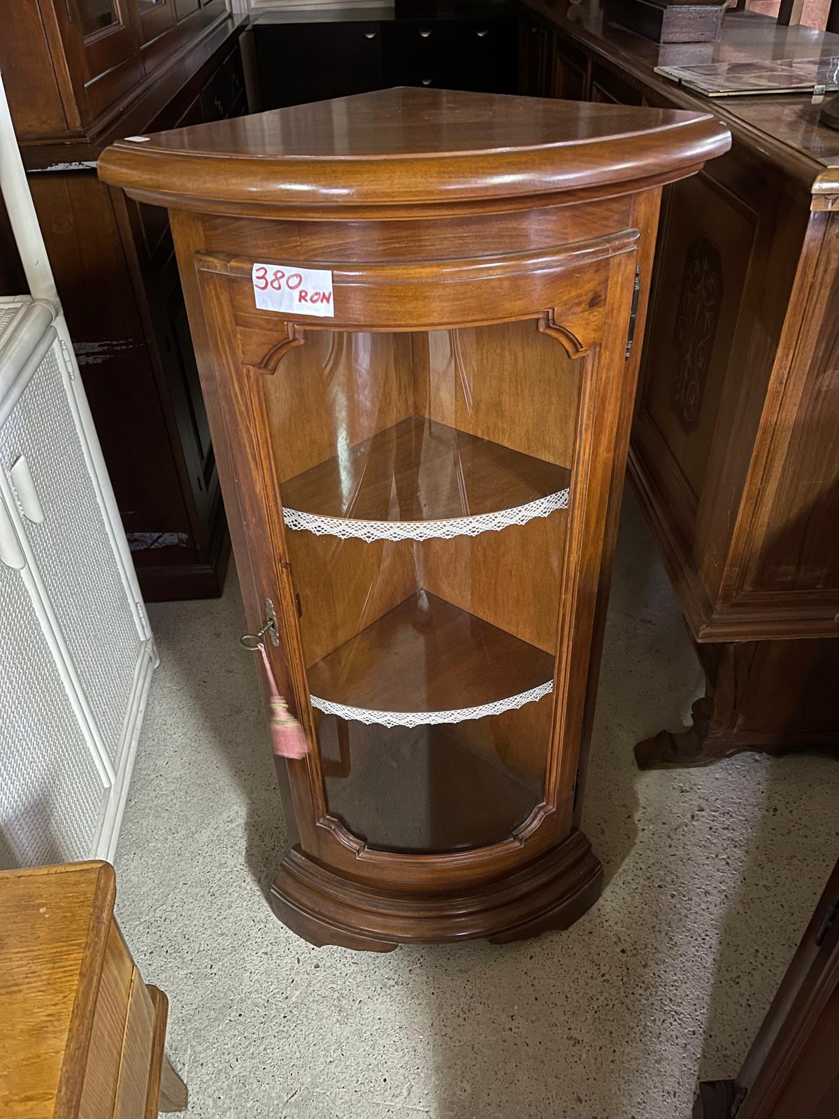Mobila de colt din lemn cu vitrina made in italy R-751