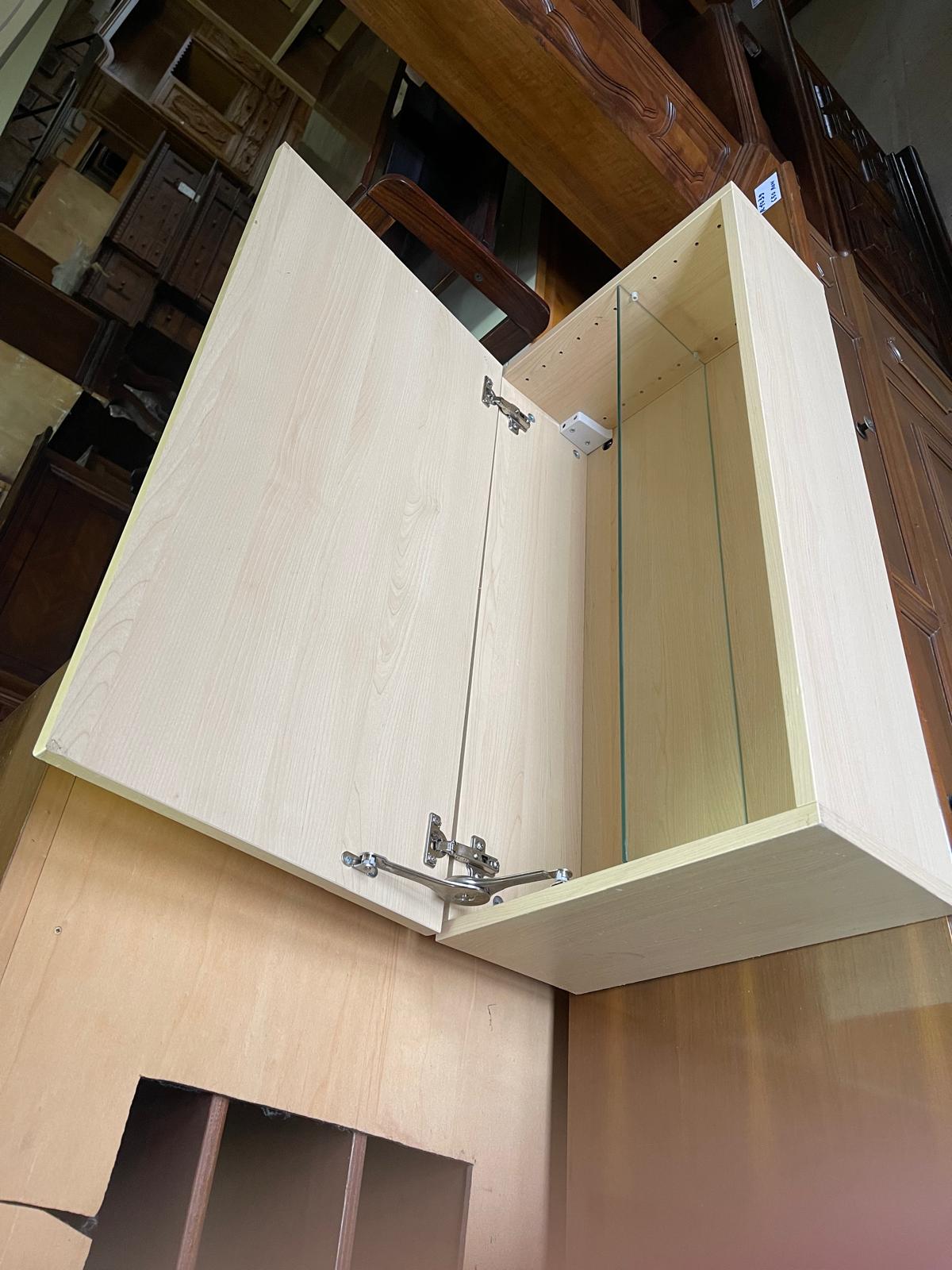 Mobila de baie in lemn cu raft in sticla ikea italy R-1067