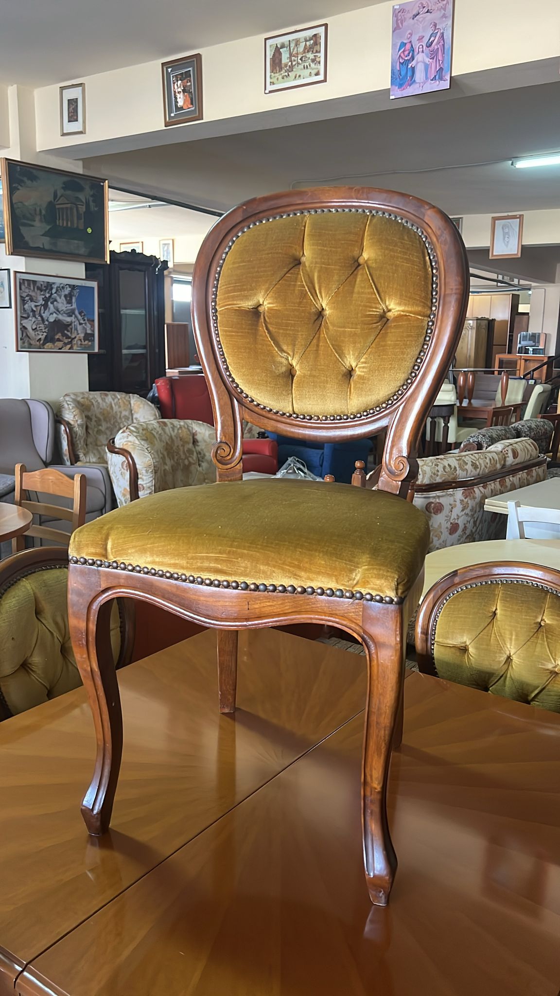 Scaun Vintage din Lemn Sh de Calitate Italiană S 3033