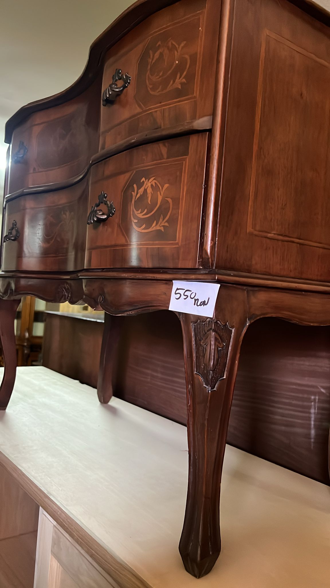Comodă vintage sh din lemn masiv cu sertare și detalii sculptate S 2979 - imagine 3