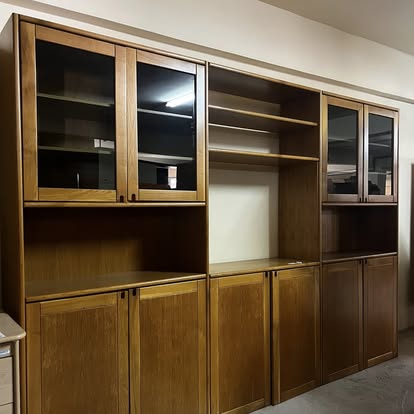 Bibliotecă modulară din lemn cu vitrină sh de calitate italiană S 3172 - imagine 4