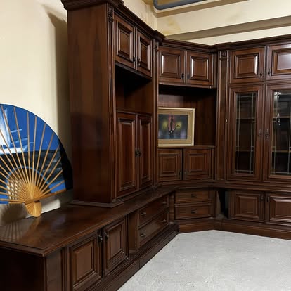 Bibliotecă colțar din lemn masiv sh de calitate italiană S 3178 - imagine 4