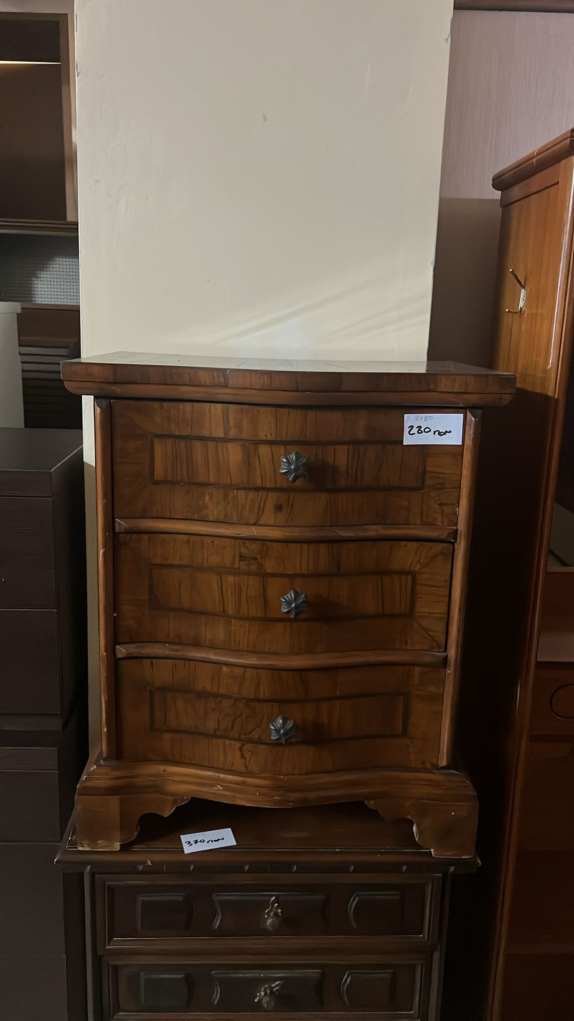 Noptieră vintage din lemn masiv sh de calitate italiană S 3180 - imagine 3