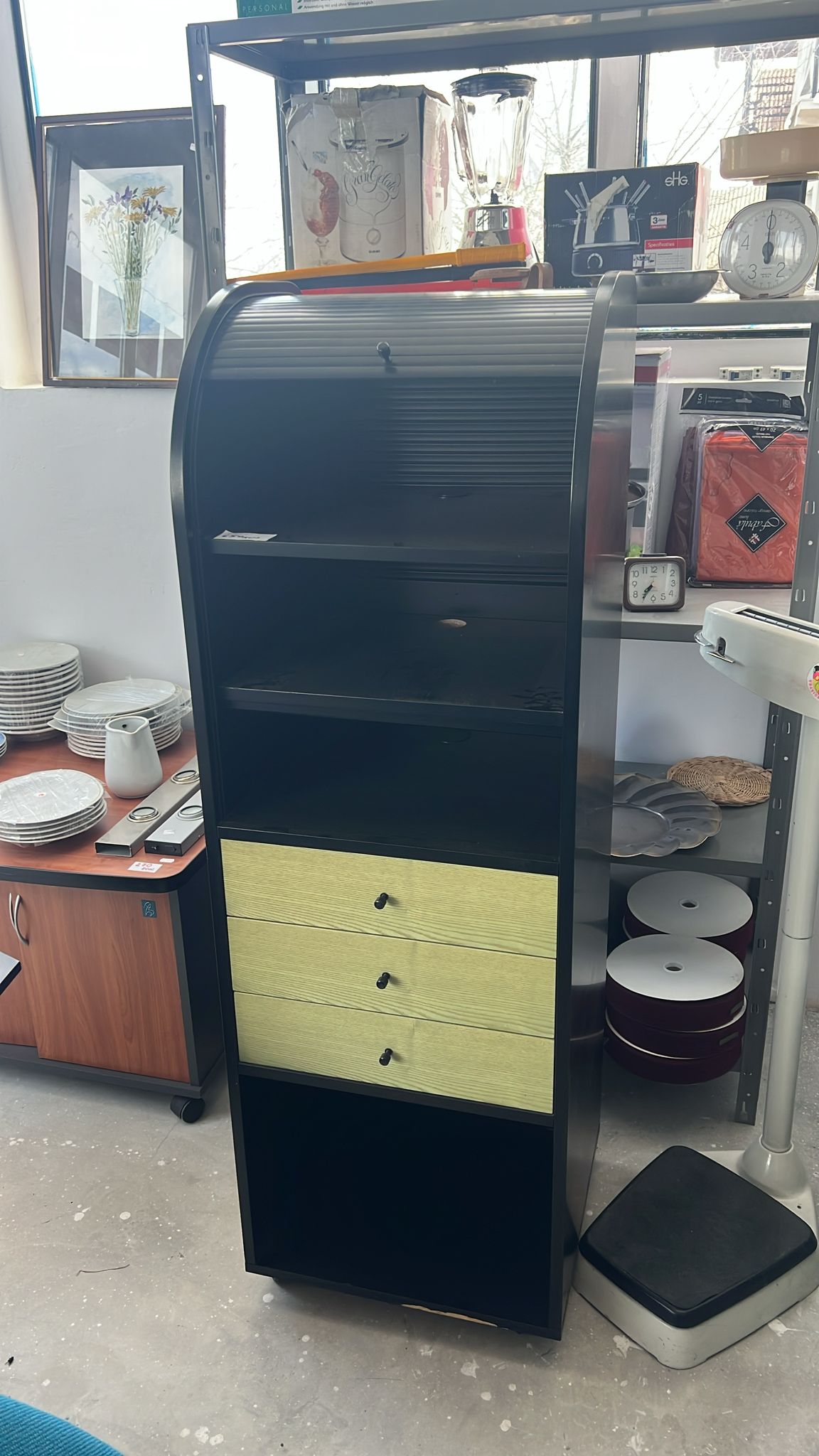 Dulap organizator negru cu sertare nou de calitate italiană S 3170