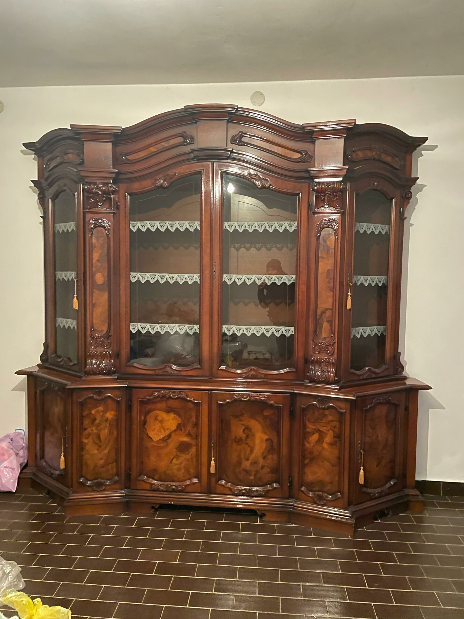 Bibliotecă vintage din lemn S-3165 sh de calitate italiană - imagine 3