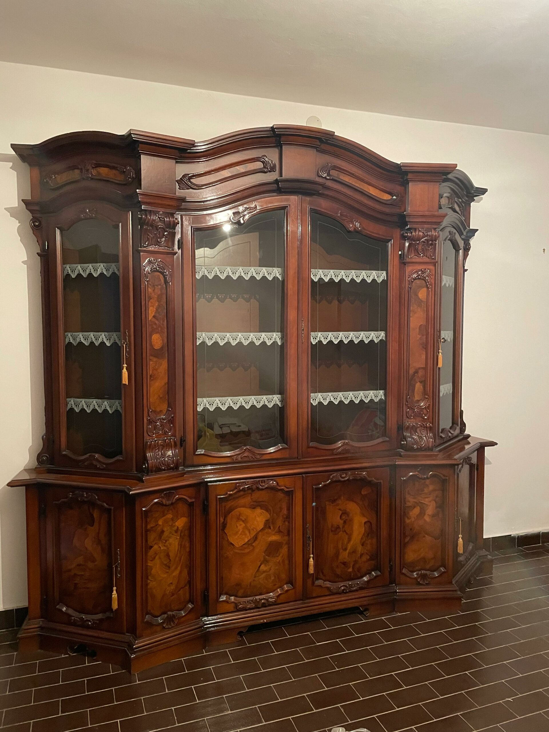 Bibliotecă vintage din lemn S-3165 sh de calitate italiană - imagine 2