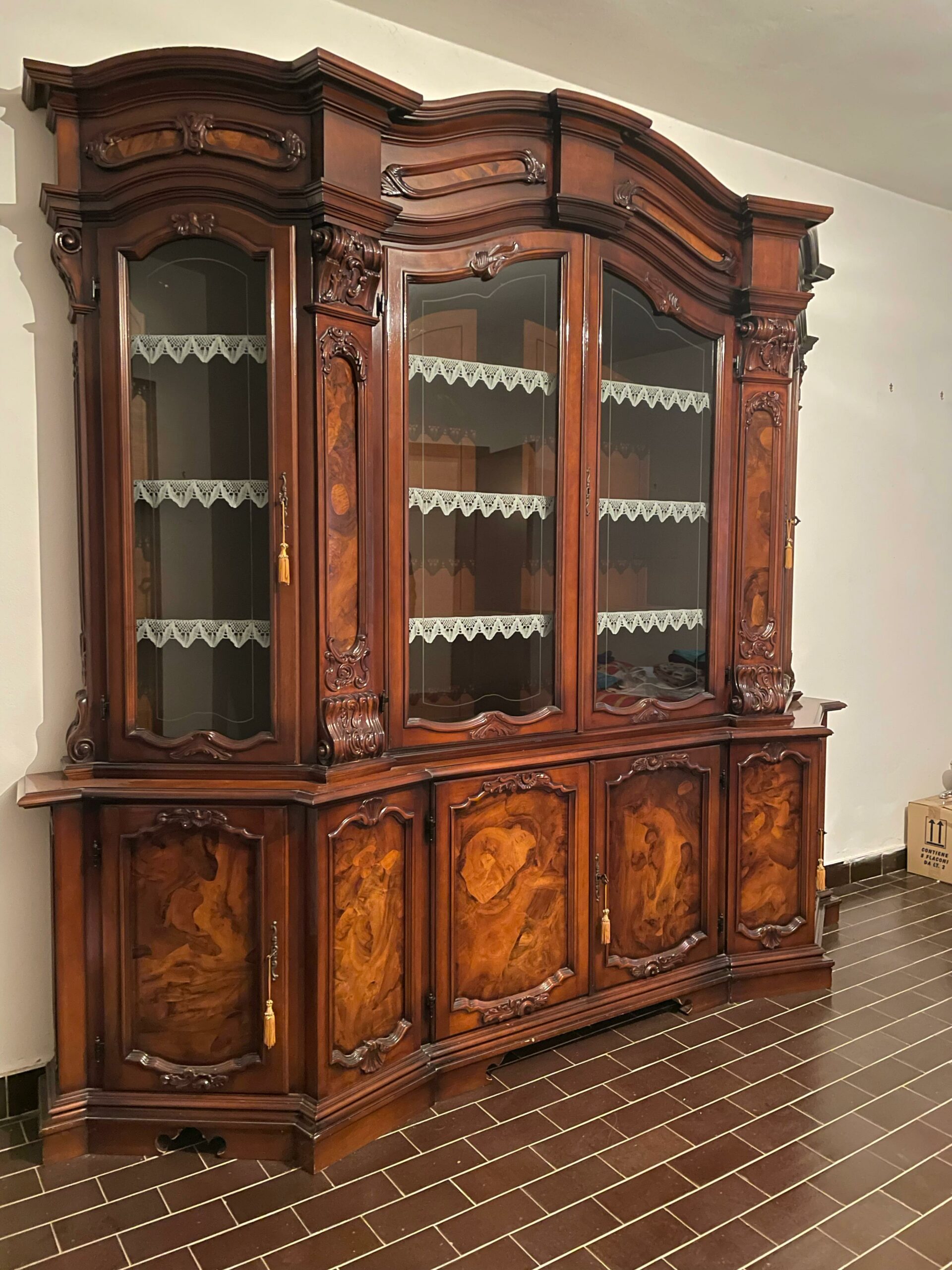 Bibliotecă vintage din lemn S-3165 sh de calitate italiană - imagine 5