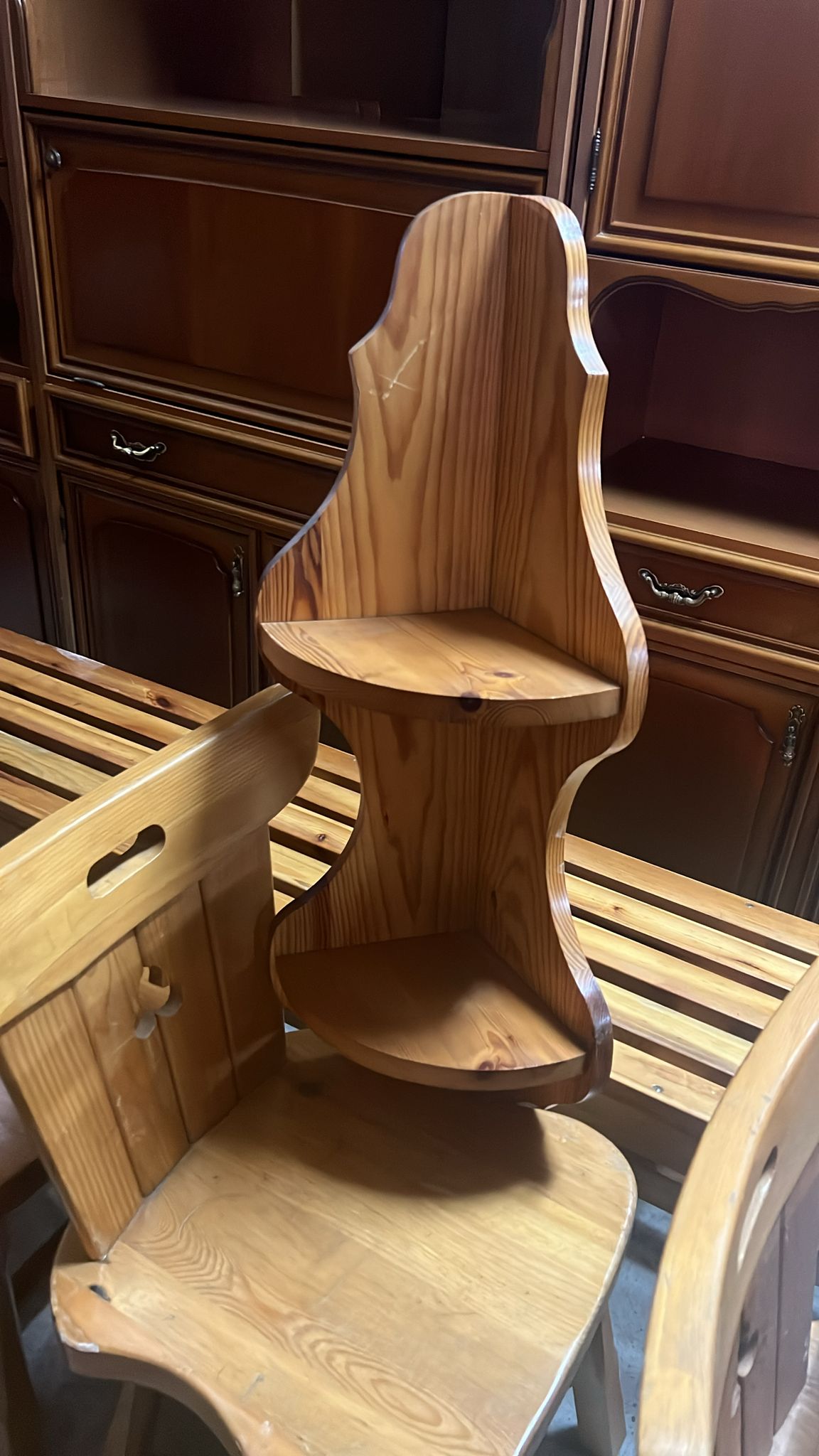 Set banci și scaune stil rustic din lemn masiv S 3750 sh de calitate italiana - imagine 3
