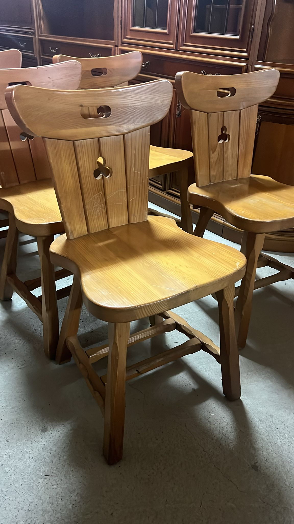 Set banci și scaune stil rustic din lemn masiv S 3750 sh de calitate italiana - imagine 5