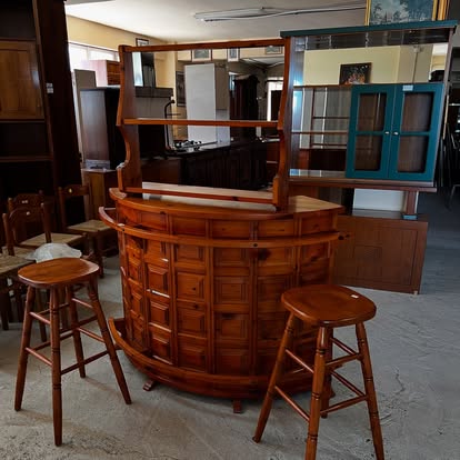 Bar vintage cu rafturi și 2 scaune S 3849 sh de calitate italiană - imagine 6