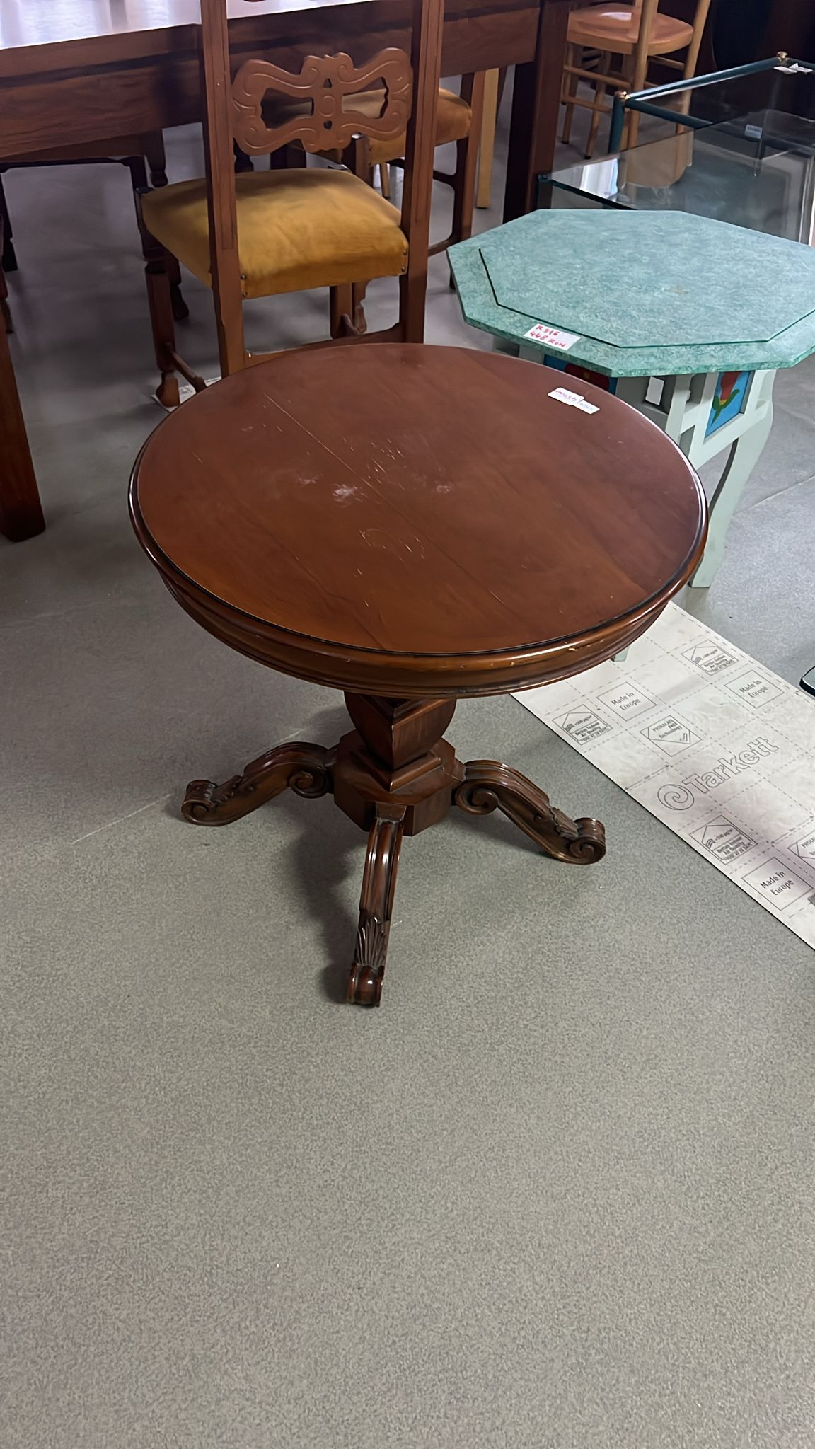 Măsuță rotundă vintage din lemn sh de calitate italiană S 4656 - imagine 2