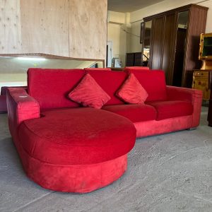 Canapea colțar roșie sh de calitate italiană C 252