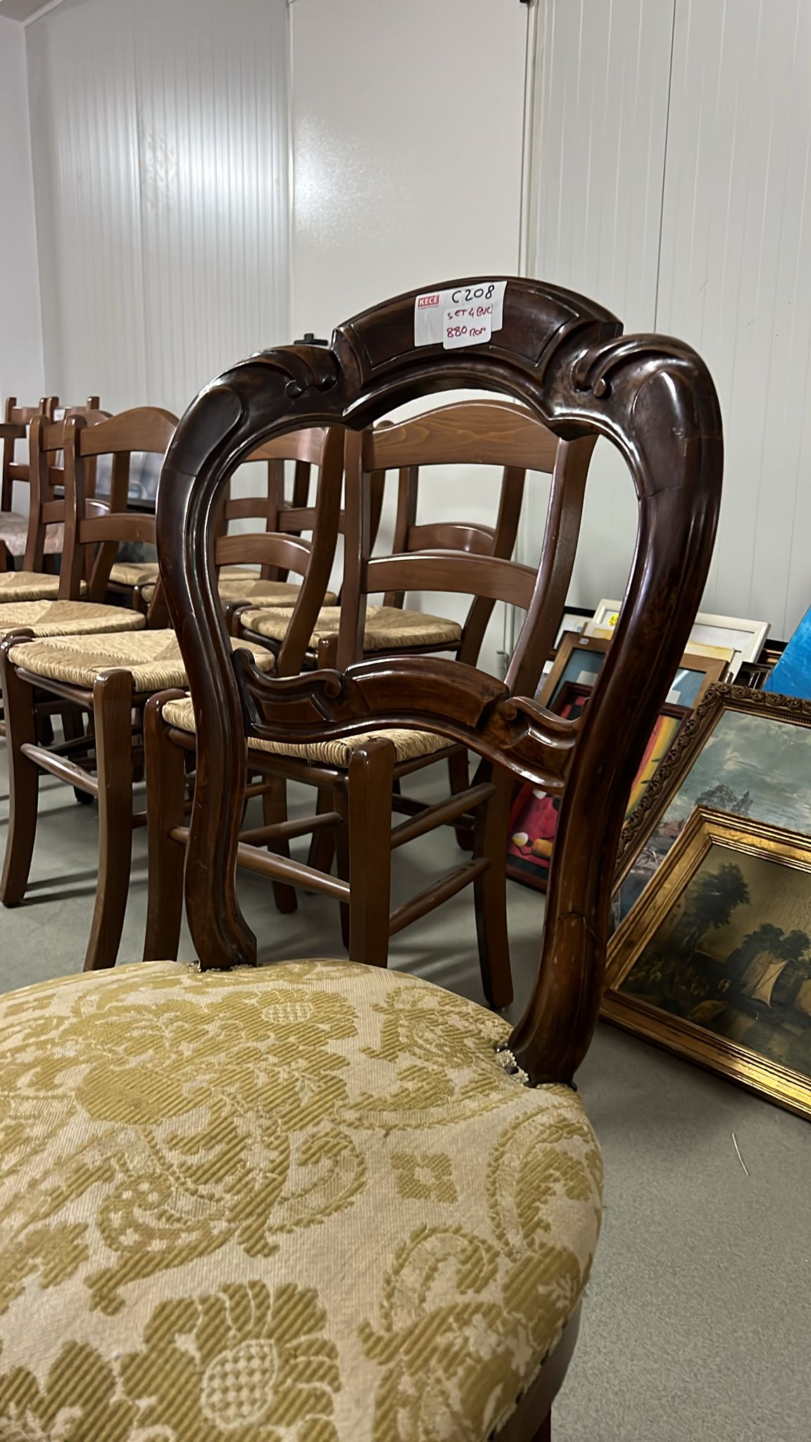 Set 4 scaune clasice din lemn sh de calitate italiană C 208 - imagine 4