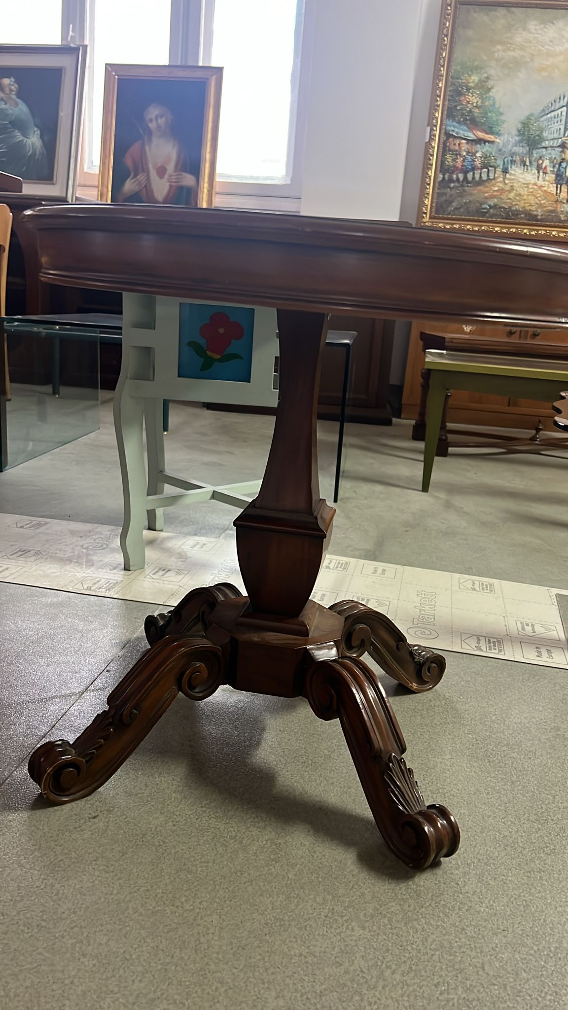 Măsuță rotundă vintage din lemn sh de calitate italiană S 4656 - imagine 3