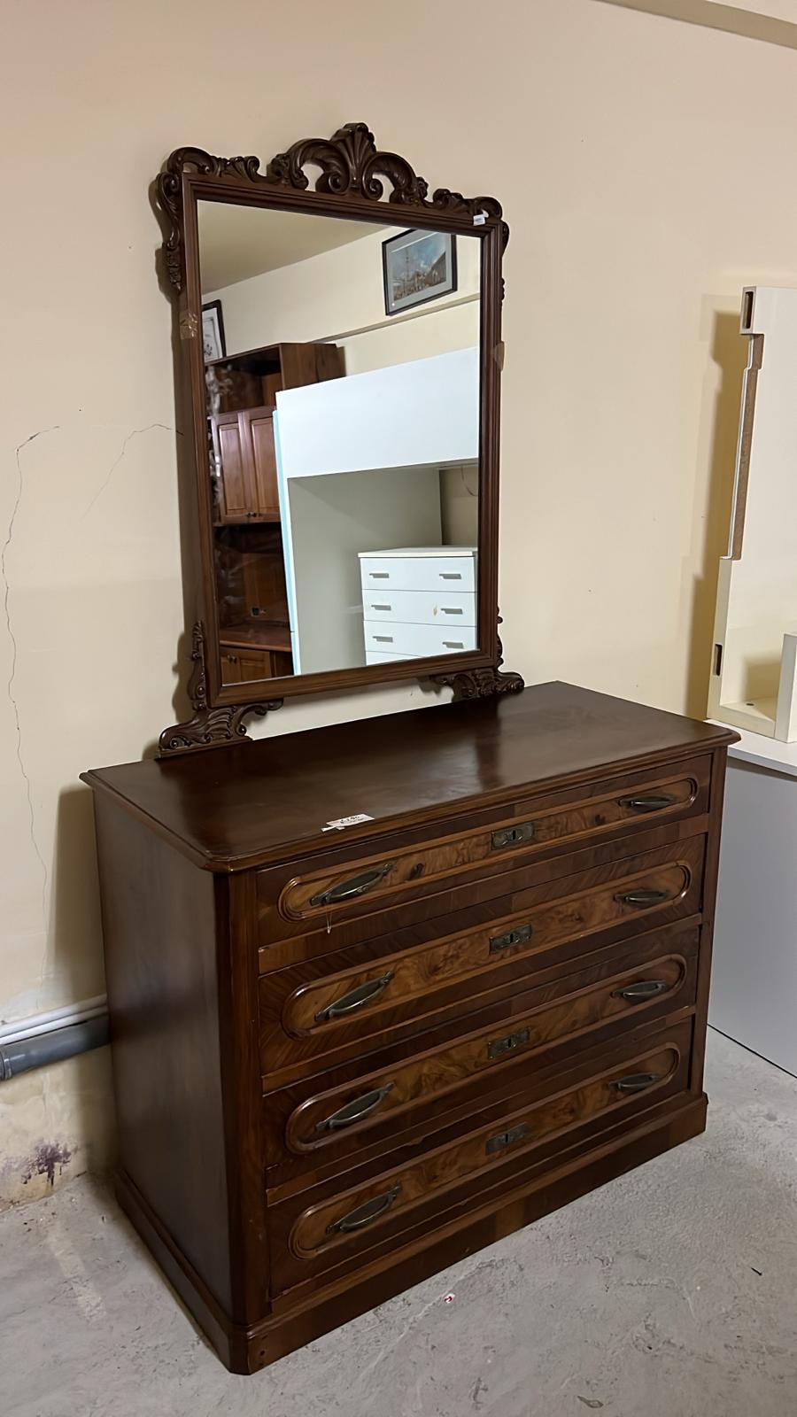 Comodă vintage cu oglindă lemn sh de calitate italiana C 250