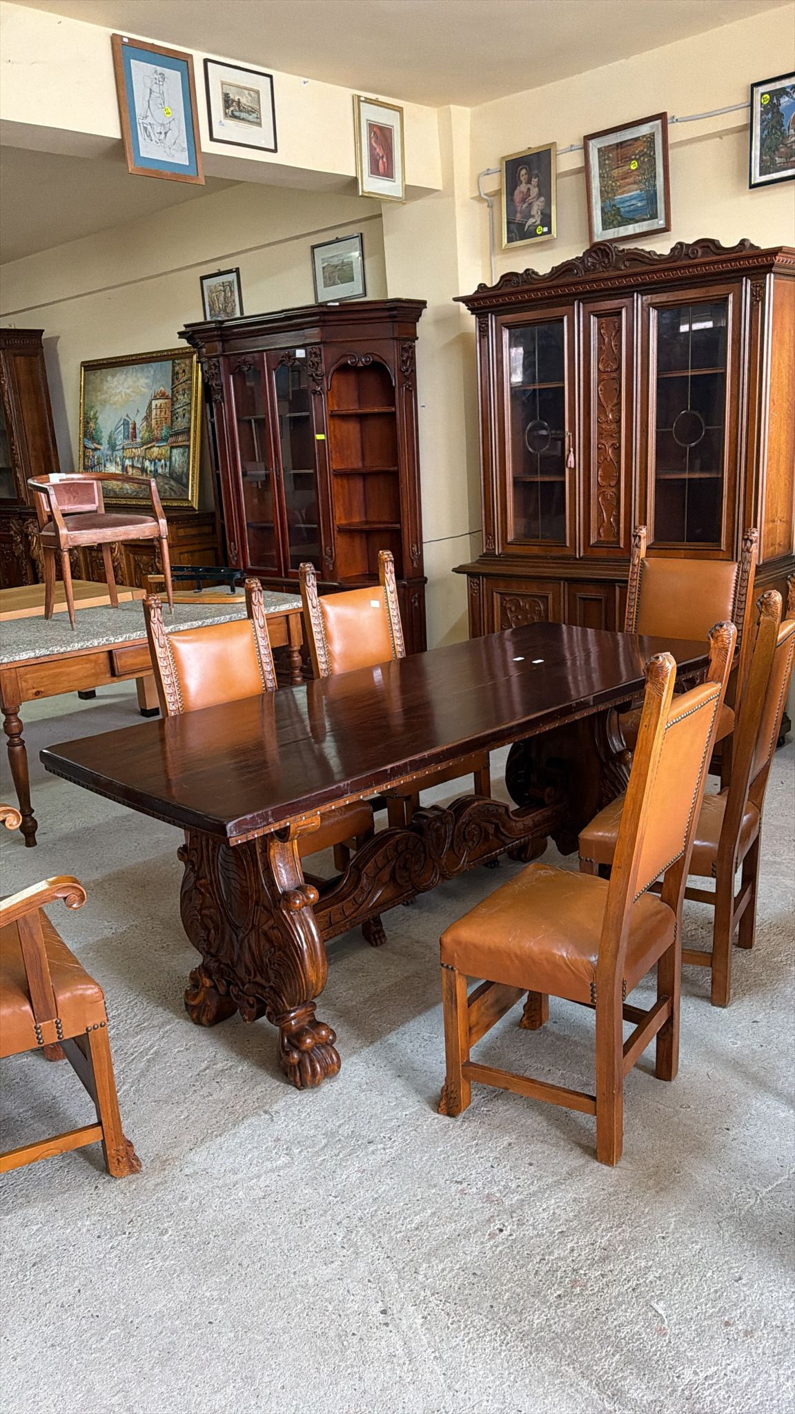 Set masă din lemn masiv cu 6 scaune sh de calitate italiană S 5047 - imagine 2