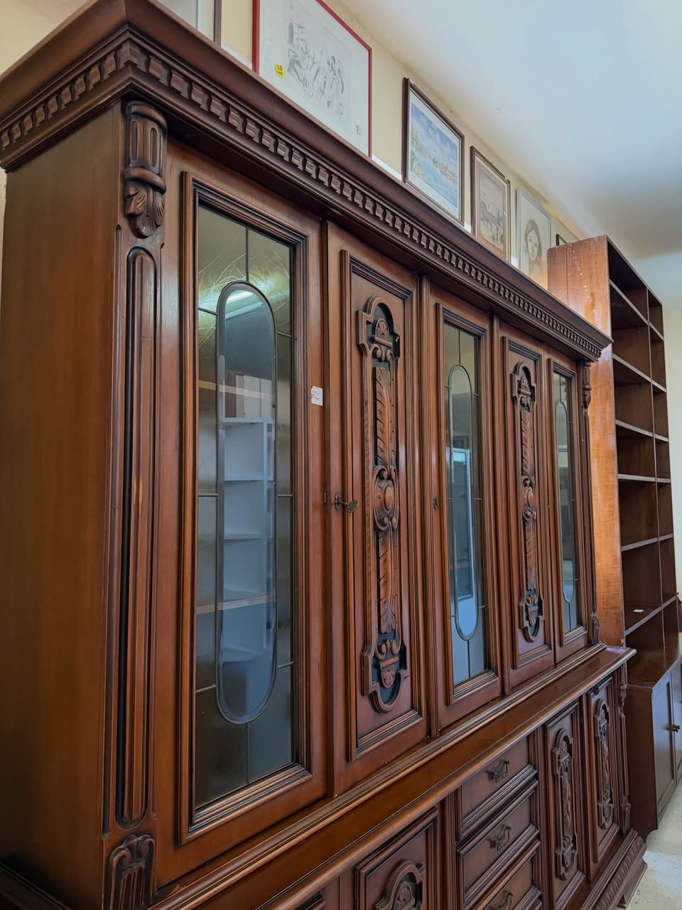 Bibliotecă living in lemn masiv sh de calitate italiană 61/U - imagine 5