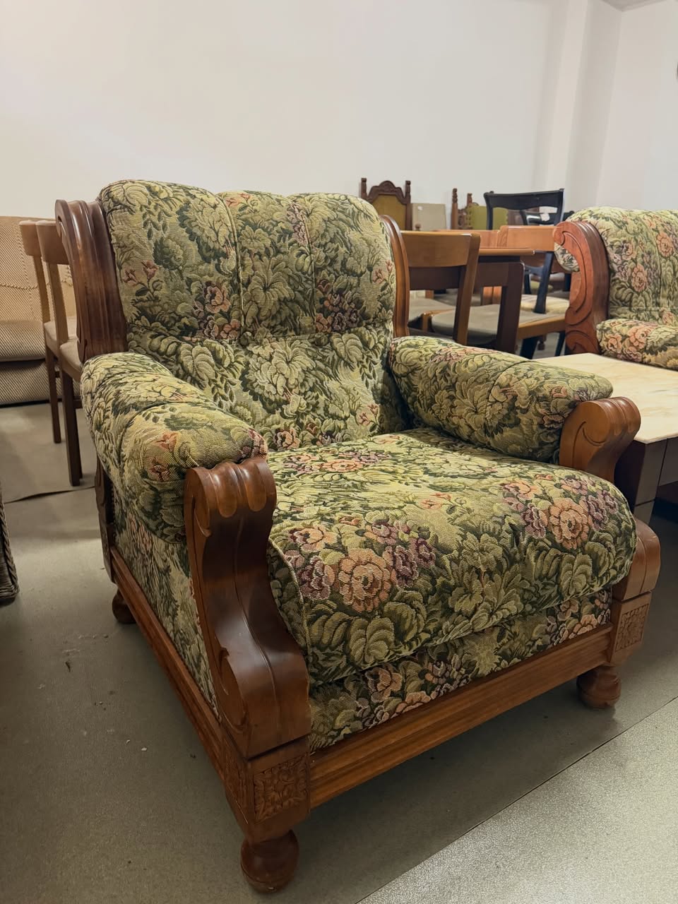 Set 2 fotolii din lemn masiv și material textil sh de calitate italiană Ad-07 - imagine 2