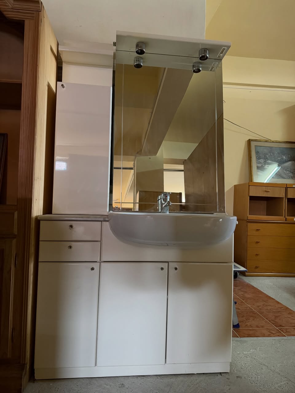 Mobilier baie cu lavoar si blat marmura sh de calitate italiana ADZ-255 - imagine 3