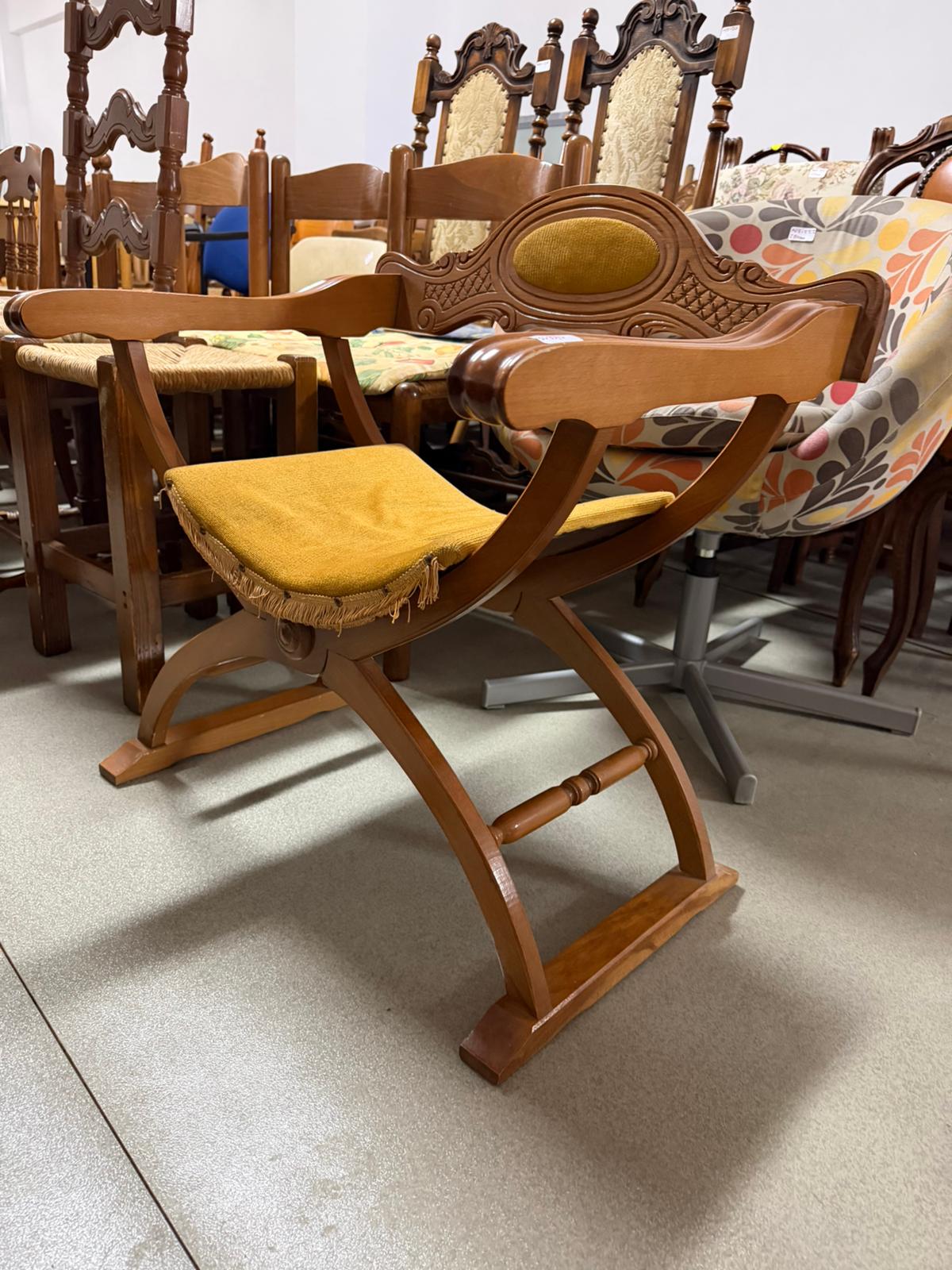 Scaun vintage din lemn sh de calitate italiană 3589/U - imagine 2