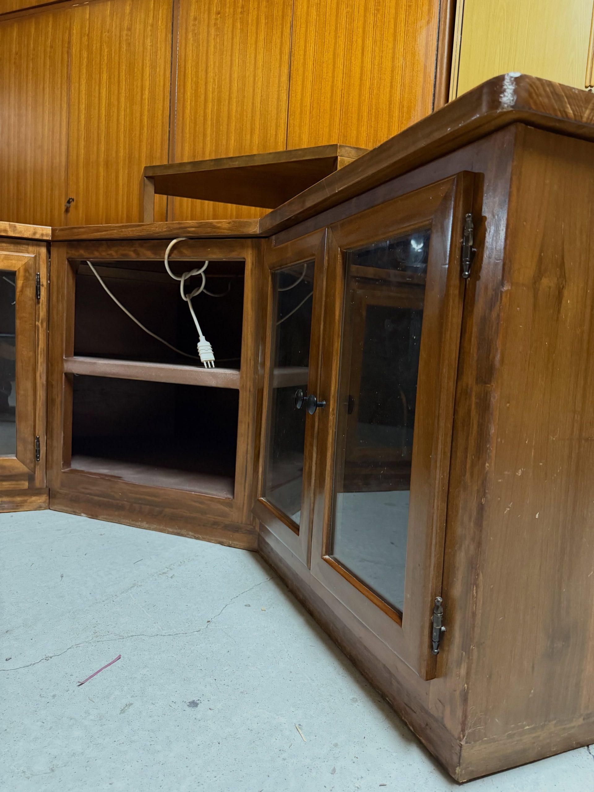 Colțar TV cu vitrine și spoturi LED sh de calitate italiană Cod 384 - imagine 9
