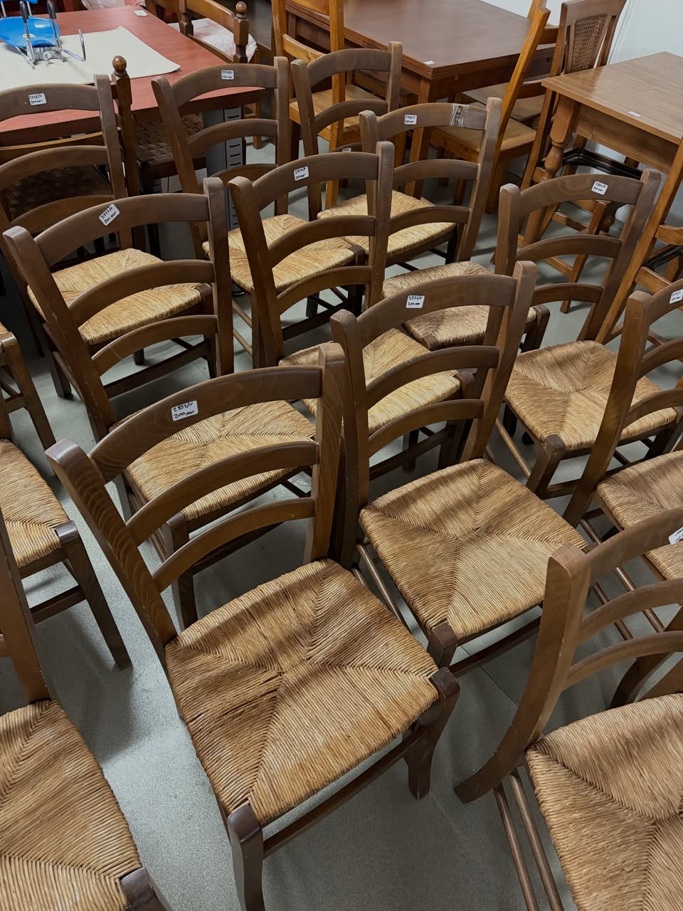 Scaun din lemn cu șezut din paie sh de calitate italiană - imagine 3