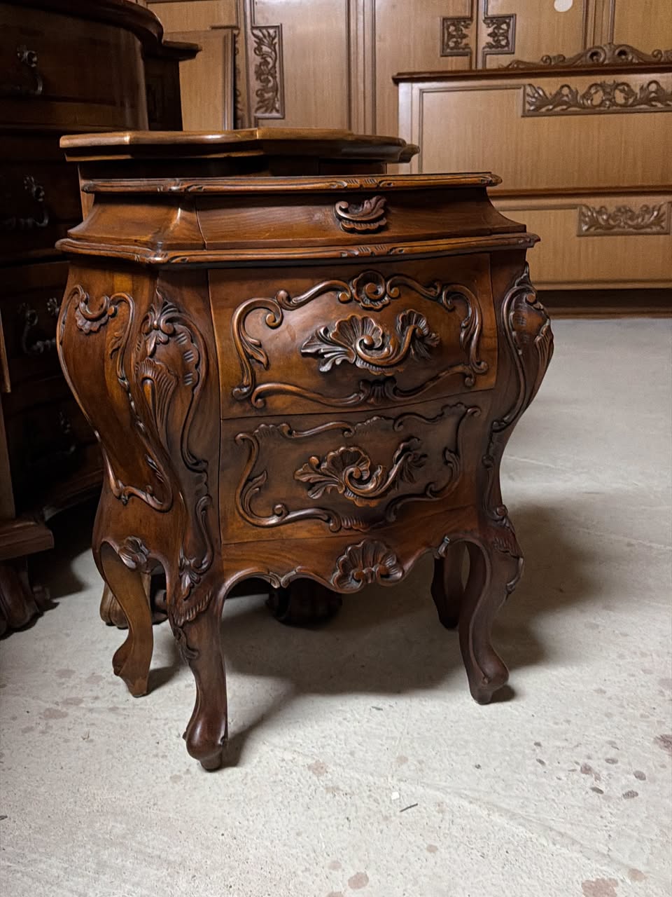 Set Comodă și 2 Noptiere Baroc Italienesc din Lemn Masiv 3981/U - imagine 2