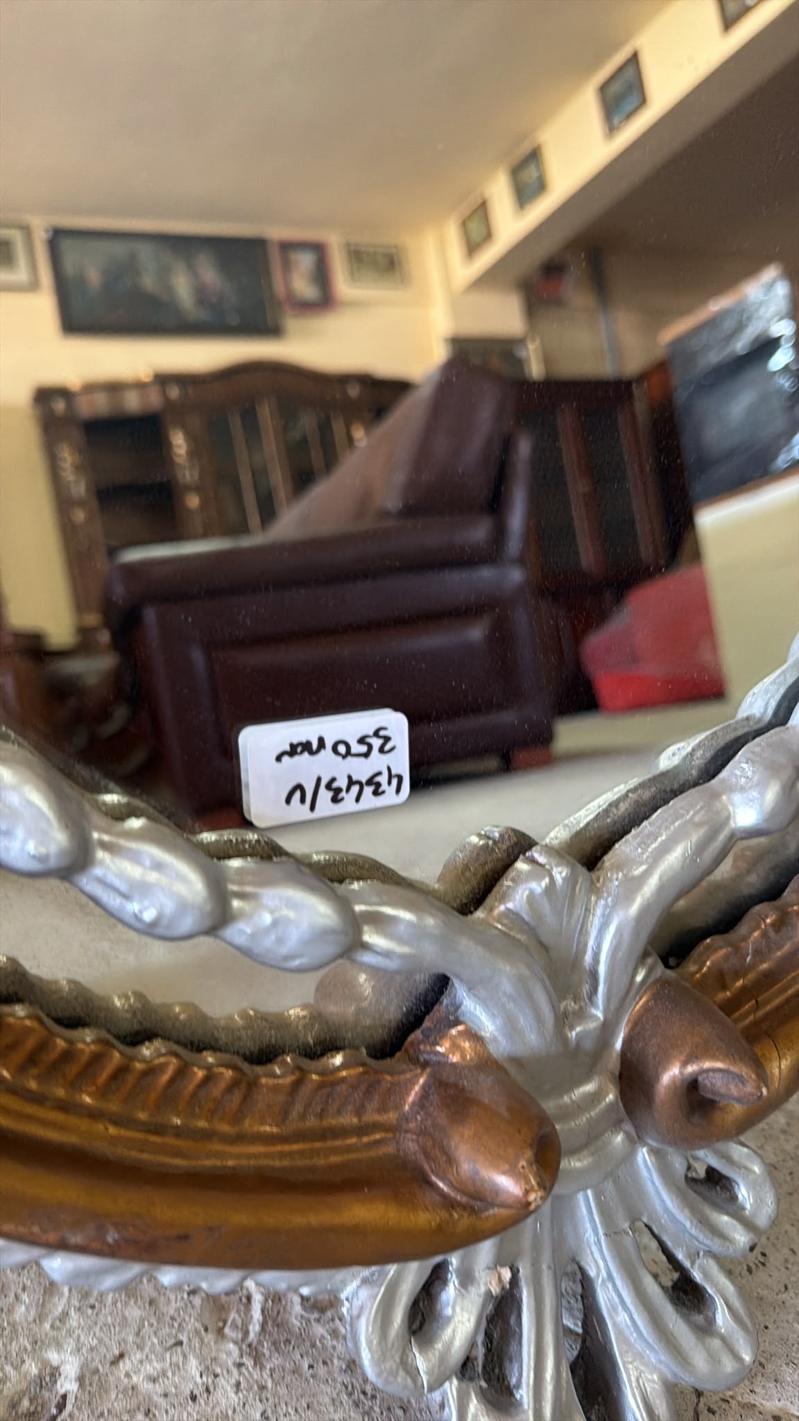 Oglindă ovală decorativă vintage SH de calitate italiană 4343/U - imagine 3