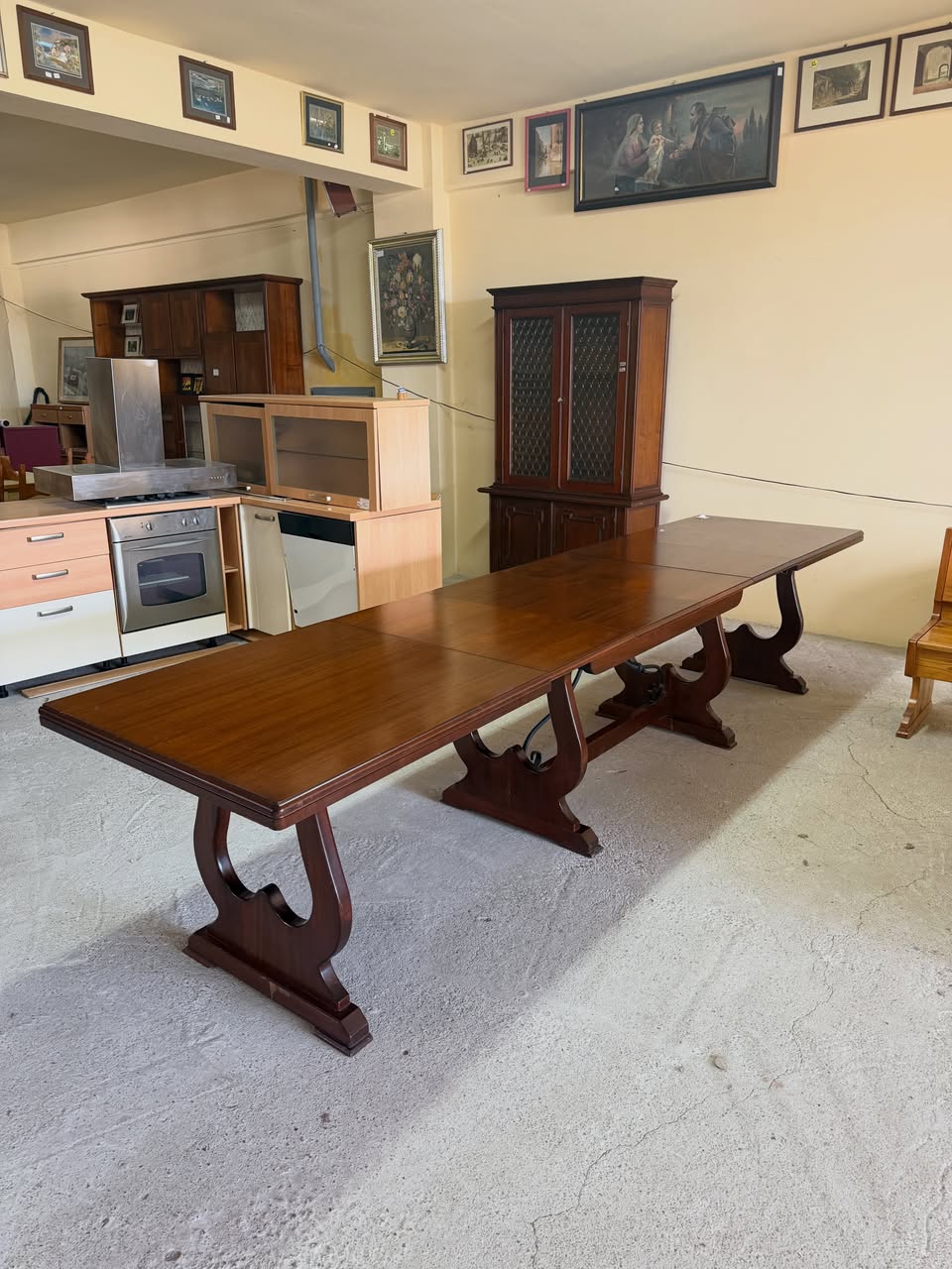 Masă extensibilă din lemn masiv 180–350 cm, produs nou din expoziție din Italia Cod. 2323/U