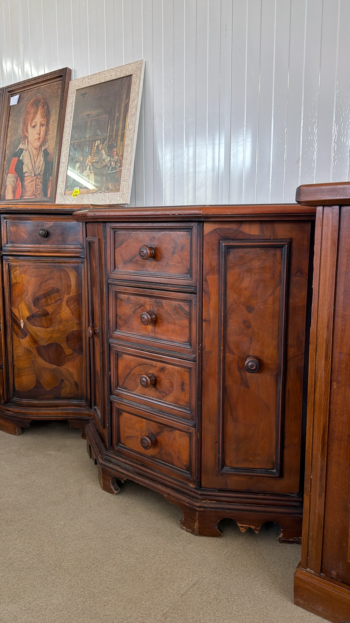 Comodă vintage cu sertare și intarsii din lemn SH de calitate italiană 4703/U - imagine 5